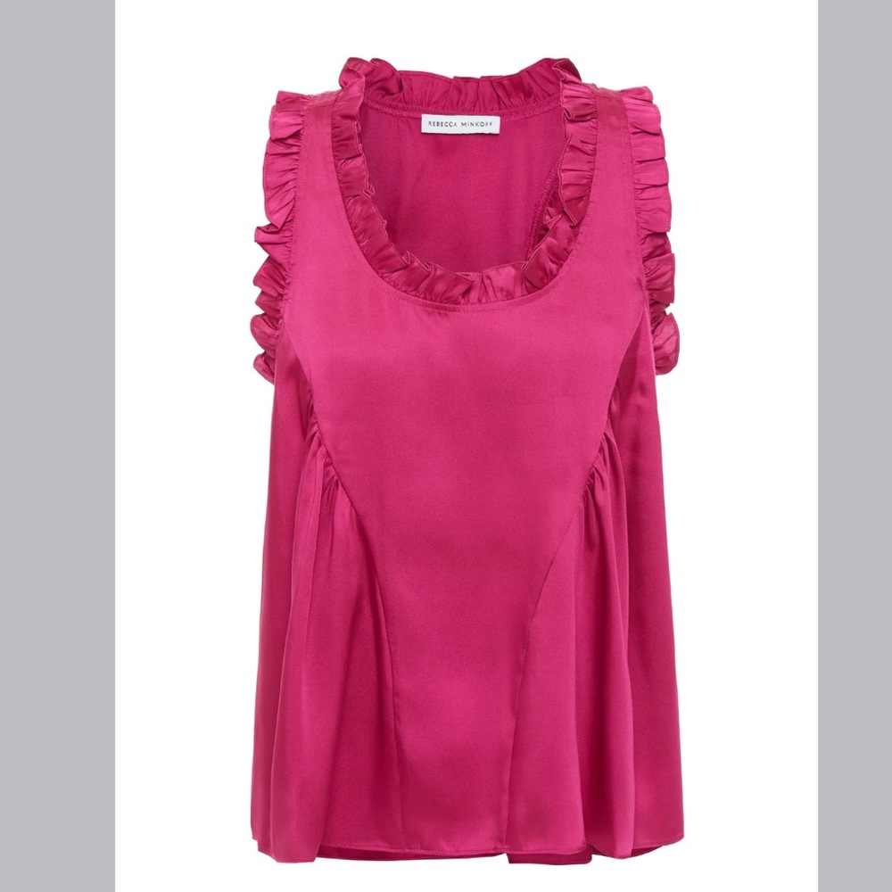Rebecca Minkoff Karis Ruffle Satin Racerback - Picture 2 of 5